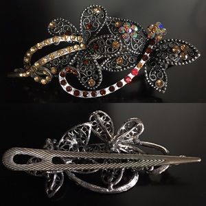 Dragonfly & Flower Crystal Hair Clip 🌺 FIRM $ 🌺
